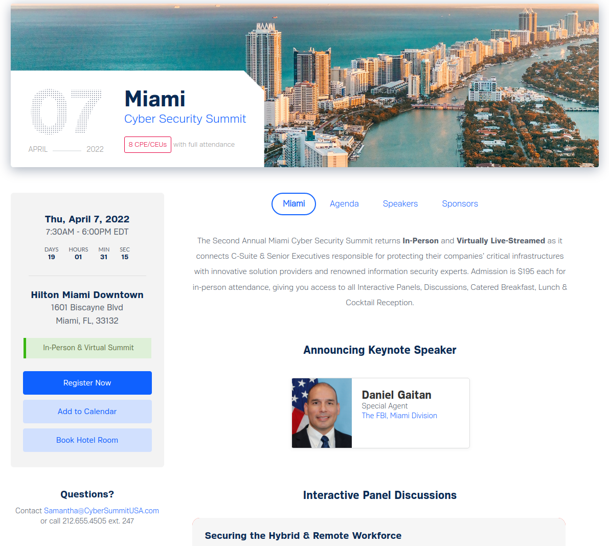 07 APR 2022 Miami Cyber Security Summit – Thomas J. Ackermann