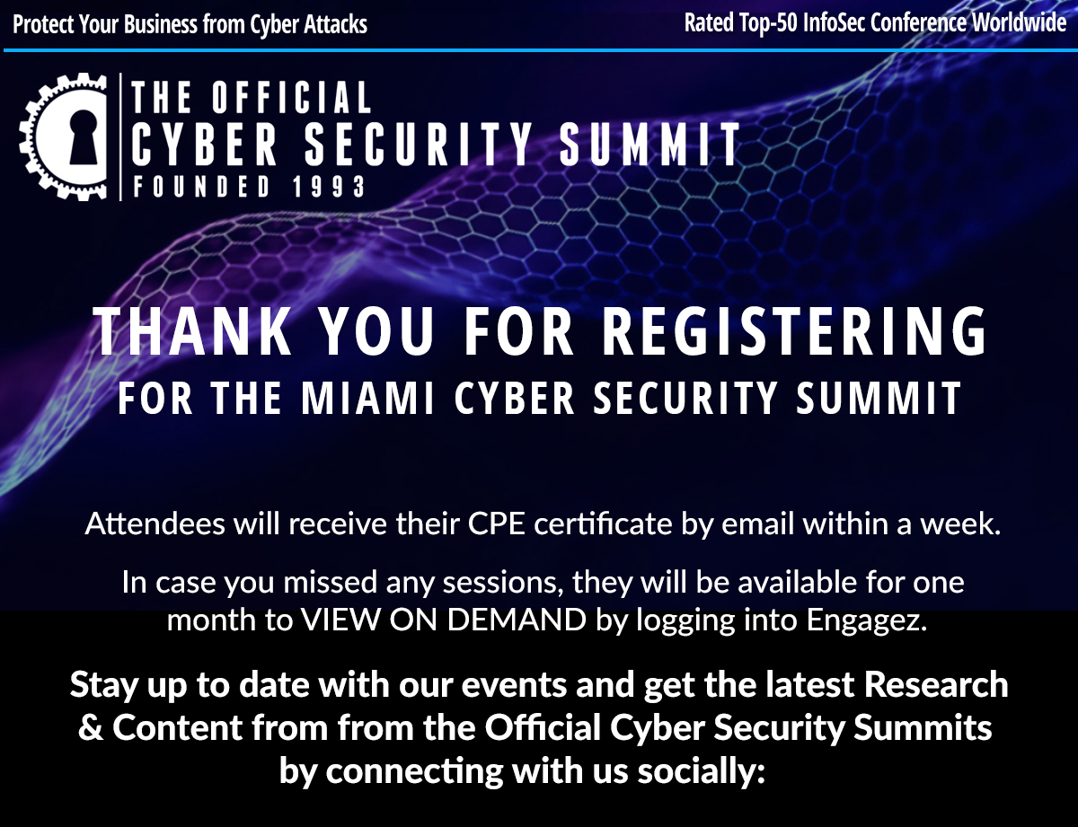 Miami Cyber Security Summit Thomas J. Ackermann